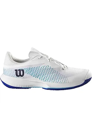 Wilson Herren KAOS Swift 1.5 Clay Sneaker, White/Blue Atoll/Lapis Blue, 42 2/3 EU