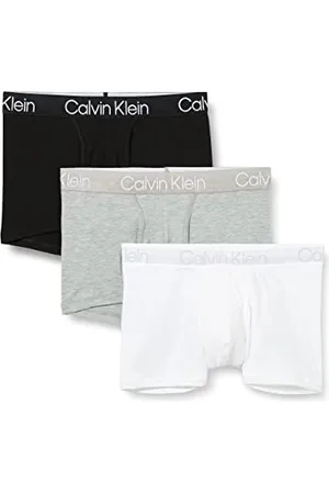 Calvin Klein Herren 3er Pack Boxershorts Trunks Baumwolle mit Stretch, Mehrfarbig (White/Black/Grey Heather), L