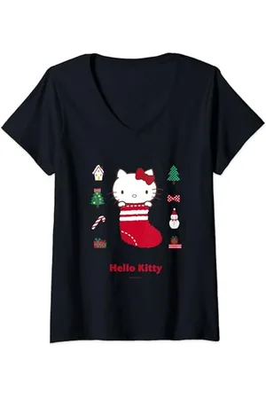 Hello Kitty Das Weihnachten von T-Shirt mit V-Ausschnitt