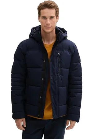 TOM TAILOR Herren Puffer Winterjacke mit Abnehmbarer Kapuze, , XL