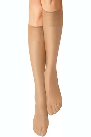 Nur Die Knie Seidenfein 15 DEN transparente Nylon Fein-Kniestrümpfe seidig glänzend breiter Komfortbund Damen