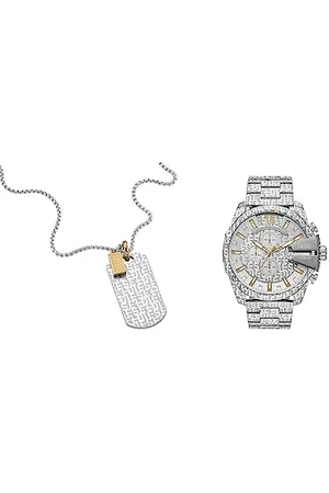 Diesel Halskette für Männer Zweifarbige Edelstahl Hundemarke Halskette, Länge: 600mm+50mm, Breite: 20.5mm, Höhe: 41mm, DX1431931 Watch DZ4636