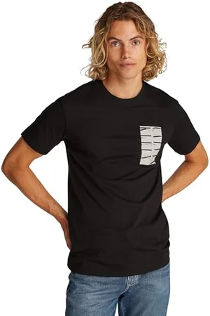 Calvin Klein Herren T-Shirt Kurzarm Serif Box Graphic Tee aus Baumwolle, Schwarz (Ck Black), XXL