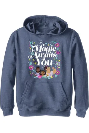 Disney Pixar Encanto Family Magic Awaits You Boys Hoodie, Navy Blue Heather, Medium