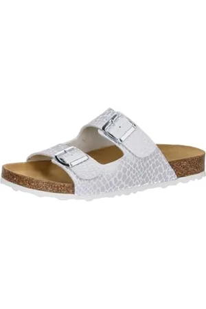 LICO Damen Bioline Platino Pantoletten, Weiss/Silber, 38 EU