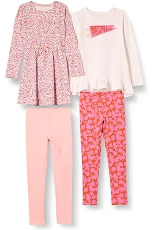 Amazon Mädchen Langärmliges Outfit-Set, 4er-Pack, , 10 Jahre