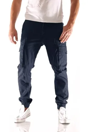 JACK & JONES Herren Hose Cargo Jogger Pants Paul Flake AKM 542 Twill Gummibund, Farben:Navy, Größe Hosen:30W / 32L