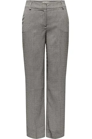 ONLY Damen ONLLETTIE MW STR Check Pant TLR Hose, , 38W x 32L