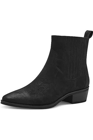 Marco Tozzi Damen Stiefeletten Spitz mit Absatz aus Kunstleder, (Black), 37