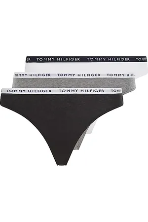 Tommy Hilfiger Damen Strings Tangas, Mehrfarbig (Medium Grey Heather/White/Black), XL