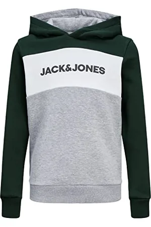 JACK & JONES JACK&JONES JUNIOR Jungen JJELOGO Blocking Sweat Hood NOOS JNR Kapuzenpullover, , 176