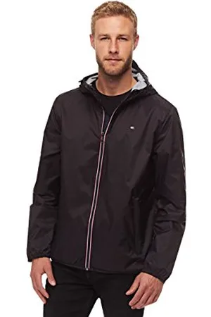 Tommy Hilfiger Herren Leichte, Wasserabweisende Kapuze Regenjacke, , XXL
