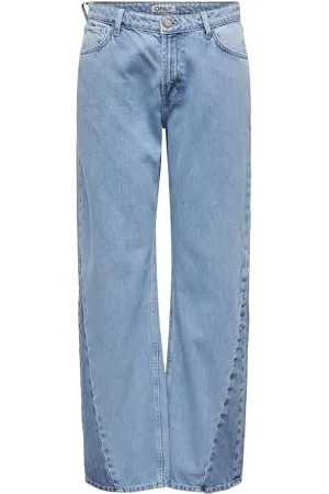 ONLY Damen ONLCOBAIN REG Wide Colour BL DNM CRO Hose, , 32W x 30L