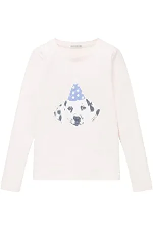 TOM TAILOR Mädchen Kinder Langarmshirt mit Beflockung 1032951, Pink, 116-122