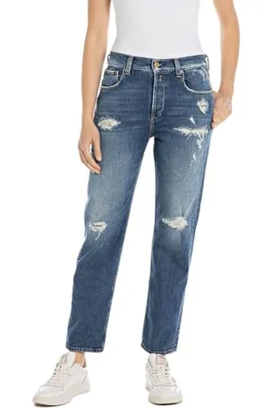Replay Damen Jeans aus Comfort Denim, Blau (Medium Blue 009), 27W / 28L