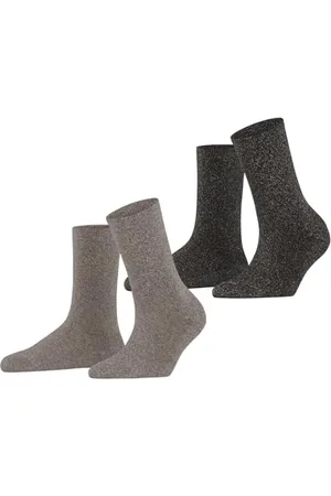 ESPRIT Damen Socken Shimmer Multipack W So Baumwolle gemustert 2 Paar, , 35-38