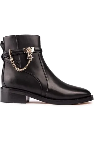Michael Kors Damen Hamilton Flat Bootie Ankle Boots, Black, 43.5 EU