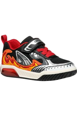 Geox J INEK Boy D Sneaker, Black/Red, 31 EU