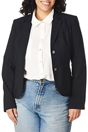 Calvin Klein Damen Blazer mit Zwei Knöpfen - Blau - 34 (Label: 4)