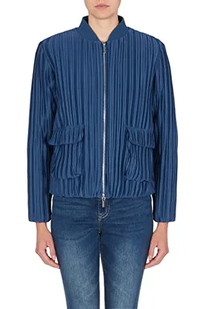 Armani Exchange Damen Pleated, Front Pockets Jacke, Blau, S EU