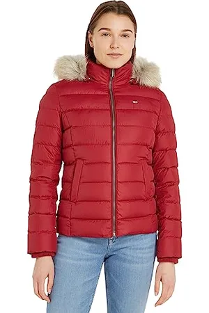 Tommy Hilfiger Damen Daunenjacke Basic Winter, Rot (Rouge), XXS