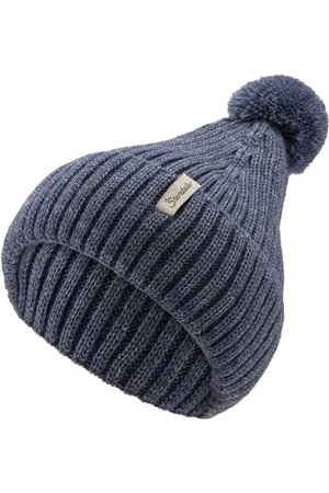 Sterntaler Strickmütze aus weichem Melange Garn - Unisex Bommelmütze im Rippenstrick mit Umschlag - Baby Wintermütze - , 47