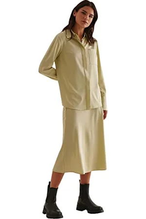 NA-KD Damen Satin Skirt Rock, , 42