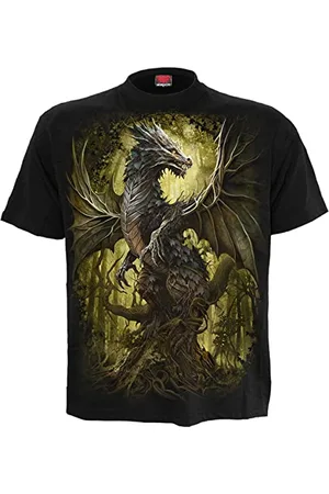 Spiral Oak Dragon Männer T-Shirt S 100% Baumwolle Basics, Drachen, Rockwear