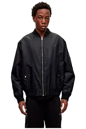 HUGO BOSS Herren Byler2321 Oversized Bomberjacke mit tonalem Logo Schwarz L