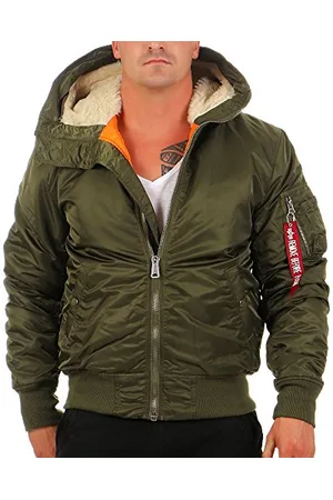 Alpha Industries Herren MA-1 Hooded Bomberjacke, Grün ( 257), 3XL