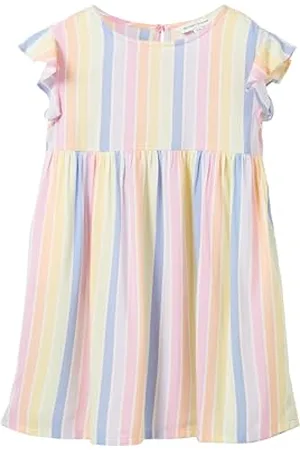 TOM TAILOR Mädchen Kinder Kleid mit Streifen & Flügelnärmeln , multicolor stripe, 92/98