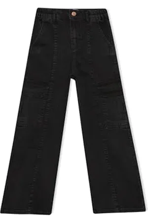 DeFacto Mädchen Jeans für Teenager - Trendige Mädchen Jeanshosen Cargohosen Wideleg Cargo