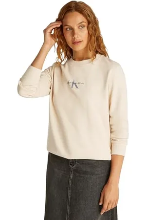 Calvin Klein Damen Sweatshirt Gradient Monologo Crewneck Regular Fit, , M