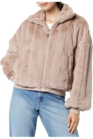 THE DROP Bomberjacke für Damen, Marcia Kunstfell, Braun , S
