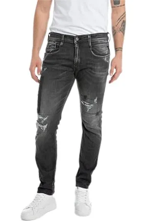 Replay Herren Jeans Anbass Slim-Fit Maestro, (Grau), 38W / 36L