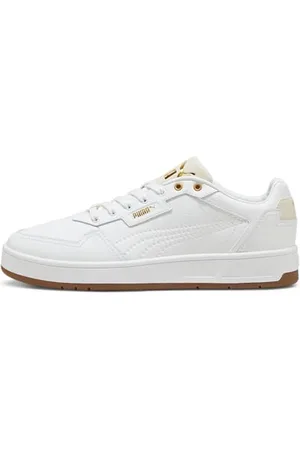 PUMA Unisex Court Classic Lux Sneaker, White-Alpine Snow Gold, 46 EU