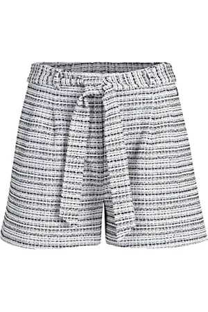 Tamaris Damen Struckturierte Paperbag Shorts AZARE Weiß 42
