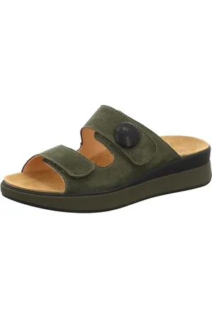 Think! Damen Meggie Hausschuh, Olive/Kombi 7010, 38 EU Schmal