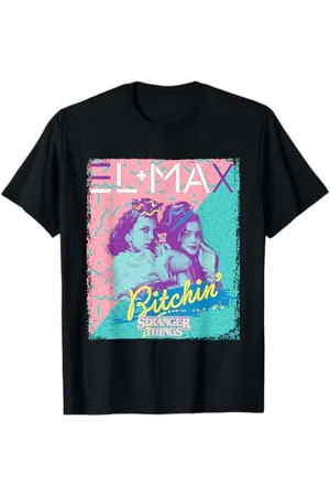 Stranger Things T-Shirt Eleven Max Bitchin Besties Unisex Erwachsene Unisex Jugendliche Kurzarm Klassisch Geschnitten