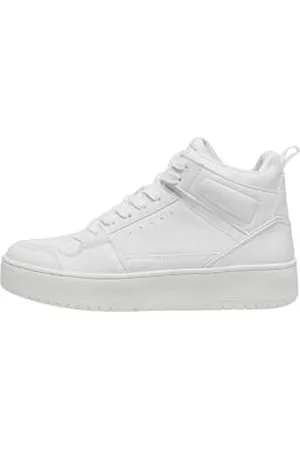 ONLY Damen ONLSAPHIRE-2 PU HIGH NOOS Sneaker, White/Detail:All White, 37 EU