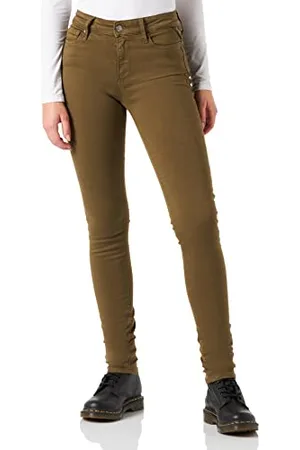 Replay Damen Jeans Luzien Skinny-Fit Hyperflex Colour X-Lite mit Stretch, (Grün), 31W / 32L