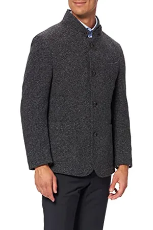 Bugatti Herren Lässiger Blazer mit Stehkragen Sakko in Dicker Strickqualität