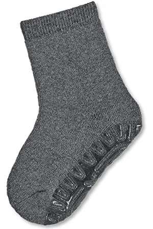 Sterntaler Fli Fli SOFT uni - Unisex Fliesen Flitzer einfarbig - warme Stoppersocken Baby mit Innenfrottee - elastische Baby und Kinder Strümpfe mit Anti-Rutsch-Sohle, anthrazit melange, Größe 20