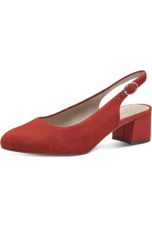 Tamaris Comfort Damen Slingpumps aus Leder mit Schließe, Rot , 40 EU