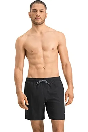 PUMA Herren Mittellange Sichtbarer Kordelzug Badehose, Black, XS