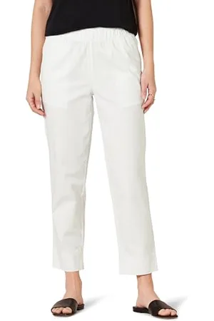 Amazon Damen Knöchellange Schlupfhose aus Stretch-Baumwolle mit hohem Bund und lockerer Passform, , M