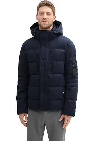 TOM TAILOR Herren 1041323 Pufferjacke mit Abnehmbarer Kapuze, 10668-Sky Captain Blue, XXL