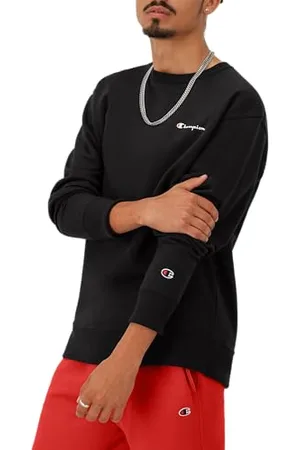 Champion Herren Crewneck, Powerblend Fleece, Hoodie for Men, Script Logo (Reg. Or Big & Tall) Sweatshirt, , Medium