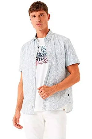 Garcia Herren Shirt Short Sleeve Hemd, White, S