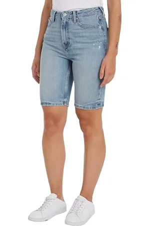 Tommy Hilfiger Damen Jeans Shorts Slim Fit, Blau (Ash), 24W